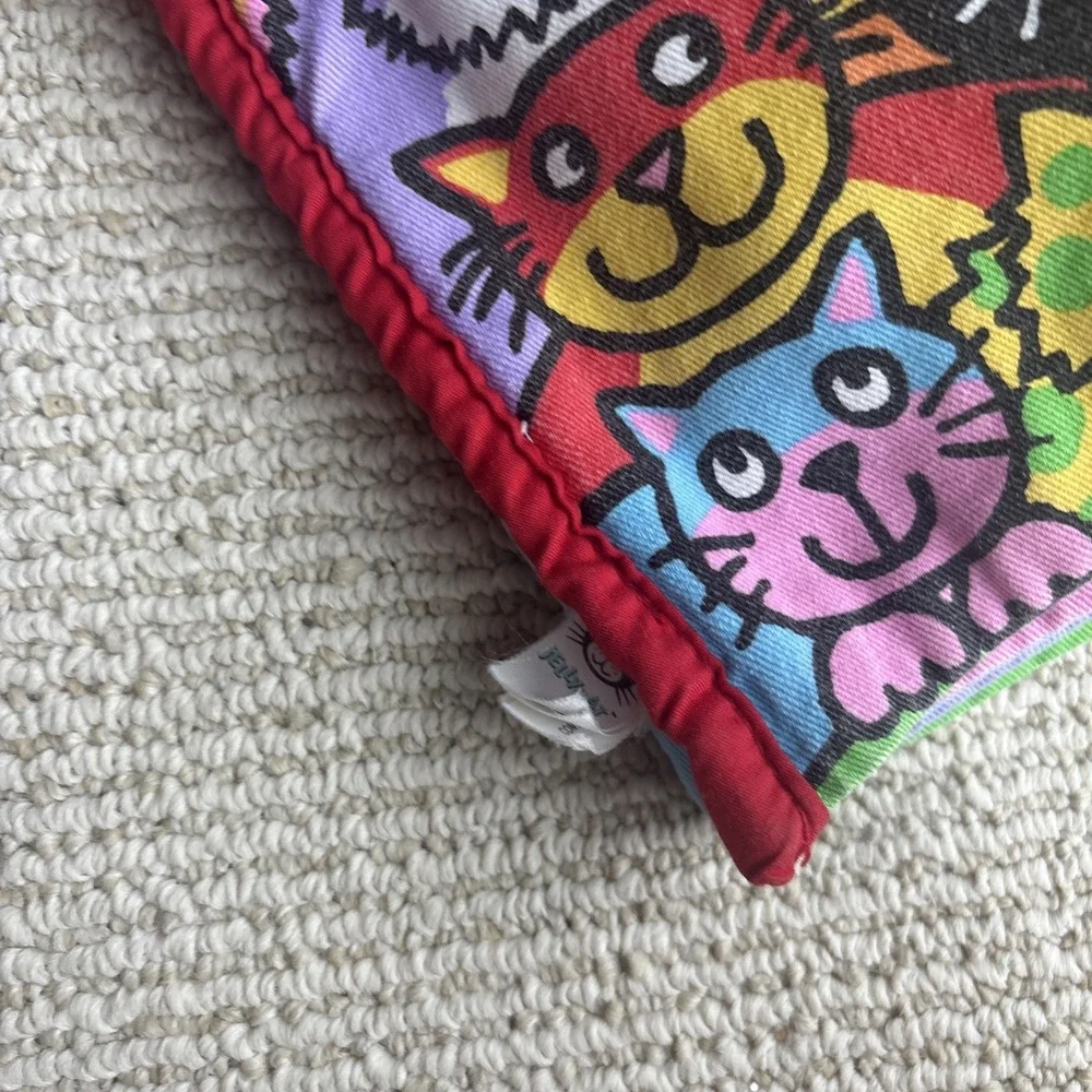 Jellycat Kitty Tails Crinkle Book Retired Baby Sensory Soft Book Cats Toddler 9